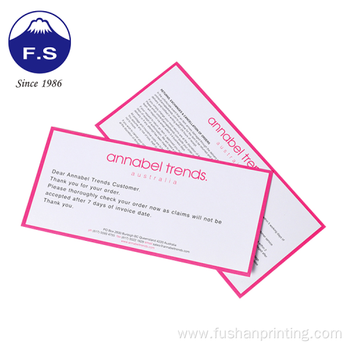 Customized Printing Pink Color Matt Lamination Cards